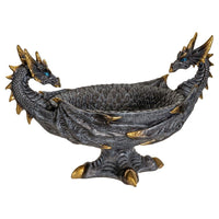 PACIFIC GIFTWARE Double Dragon Resin Figurine Ceremonial Altar Bowl