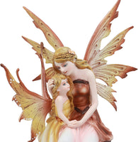 Fairy Mother Embracing Daughter Statue Fairy Garden Fantasy Collector Figurine