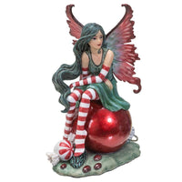 Amy Brown Art "Waiting for Santa" Christmas Fairy Collection Resin Figurine Home Decor