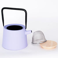 JAPAN COLLECTION light purple Cast Iron Teapot With Wood Lid and Stainless Steel Infuser