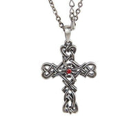 MYSTICA JEWELRY COLLECTION CELTIC DESIGN VINE CROSS NECKLACE PENDANT PEWTER ALLOY