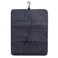 KIOTA Beauty Bag - Ideal for Bottles - Makeup Brush Storage Pocket and Outer Pockets - Quilted Finish Shoulder Bag Cosmetic Organizer - Midnight black