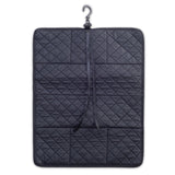 KIOTA Beauty Bag - Ideal for Bottles - Makeup Brush Storage Pocket and Outer Pockets - Quilted Finish Shoulder Bag Cosmetic Organizer - Midnight black