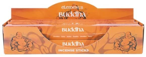 Pacific Giftware Buddha Fragrance Elements Incense Sticks Display/Bulk Box Set - 6 Packs of 20 Sticks - 120 Total