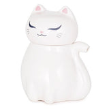 JAPAN COLLECTION Genki Cat White Runa Soy Sauce Oil Vinegar Ceramic Dispenser With Lid Bottle Jar Seasoning Dispenser Kitchen Storage Tools