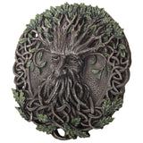 Oak Tree Greenman with Celtic Knots Circular Resin Wall Plaque Home Decor