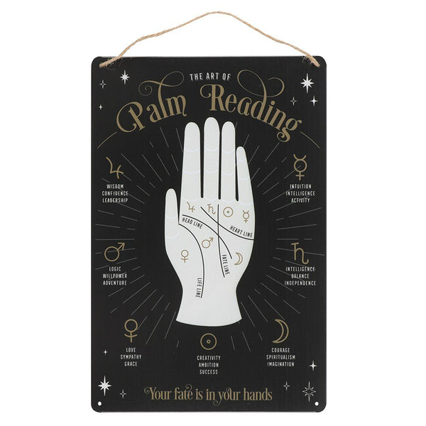 PACIFIC GIFTWARE Palm Reading Fate in Your Hand Metal Sign Wall Décor
