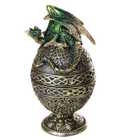 Dragon Protector of the Golden Celtic Egg Orb Sculptural Box 6.5"