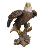 17.5" Large American Bald Sea White-tailed Eagle stand on Wood Figurine Statue