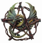 13 Inch Forest Branch Design Pentagram Dragon Décor Statue Figurine